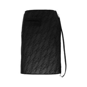 COURREGES Black stretch nylon blend skirt 325CJU306PA0135 9999