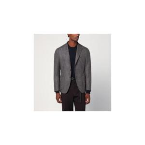 TAGLIATORE Beige light blue patterned single breasted jacket 1SMC22K440010XLTAGLT-I3293