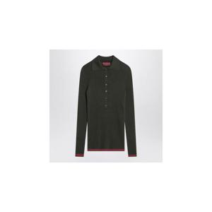 GUCCI Military green polo in cashmere and silk 810315XKD8JXLGUC-3450