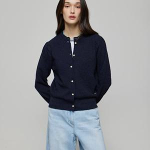 [듀엘]러플넥 진주 버튼 니트 가디건 (D252KSL036)