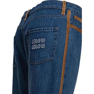 MIU MIU Jeans with leather inserts GWP56617GIF0013 S OOO