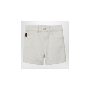 GUCCI White denim GG jacquard shorts 808310XDC56XIGUC-9692