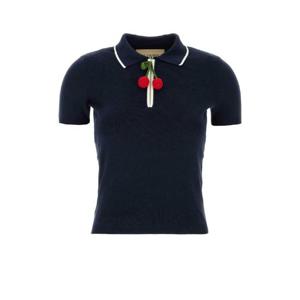 VALENTINO GARAVANI Dark blue cotton polo shirt 7B3KC65F9EQ 671