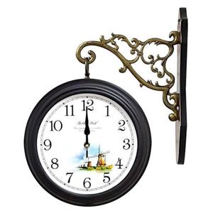 GB2302 양면 벽시계 진밤색 풍차 제조한국 양면시계 인테리어시계 유아동시계 교육용시계