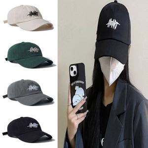 남녀 레터링 포인트 깔끔한 무지 볼캡 야구모자