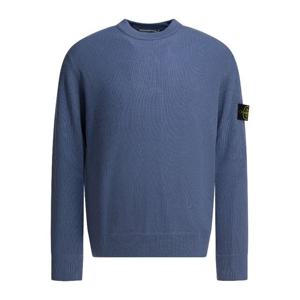 스톤아일랜드 로고 배지 리브 니트 크루넥 스웨터 5100154 S00D