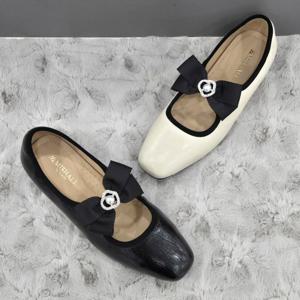 [탠디]여성 리본 장식 스퀘어토 플랫 X2HS50DY09 G-BLACK G-IVOR