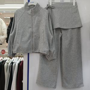 [에꼴리에][모다부평]오버핏 라글란 반목 점퍼 바지세트/26OT181