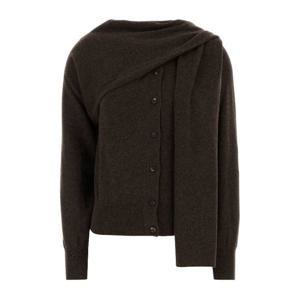 페라가모 버튼 프론트 어시메트릭 캐시미어 가디건 13H14978585