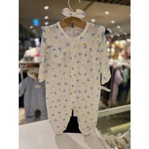 [블루독베이비] 26 SS(블루)부케플라워세트우주복(4617004108)신생아 아가옷 유아 헤어밴드세트  조카 선물