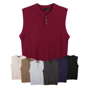 [파파브로]맨즈 베이직 헨리넥 니트 조끼 SO-VEW-Q023