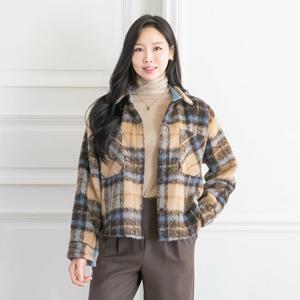 엄마옷 마담4060 코지울체크셔츠자켓 중년여성 데일리 -ZJK2512005-