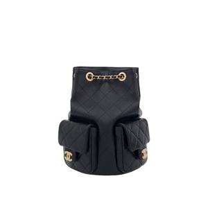 [엘러브] 새상품 샤넬 25C 투포켓 백팩 블랙 빈티지금장 램스킨 5ET2087