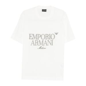 엠포리오아르마니 로고 프린트 크루넥 레귤러 핏 티셔츠 EM0053