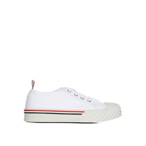 [THOM BROWNE] 라프리마 여성 트레이너 로우탑 화이트 코튼 캔버스 스니커즈 FFD125AF0102100 /8