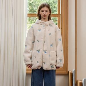 [올리브데올리브]해리배색 후드 플리스 점퍼 OE5WMA84