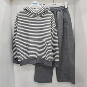 [에꼴리에]오버핏 스트라이프 워머후드상,하세트(25D57555756)_U