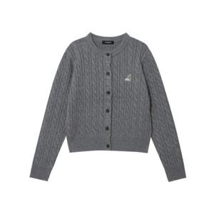 캉골긴팔티 CQK KRFW-KN19090MY 우먼스 케이블 라운드 가디건 1909 멜란지그레이