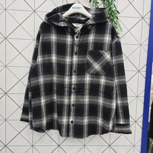 [에꼴리에]에꼴리에 주니어 유니 루즈핏 후드 체크 셔츠 26A5333