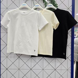 [에꼴리에]에꼴리에 주니어 기본핏 무지 반팔티 26AB451_GN