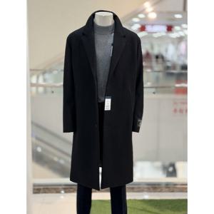 [바쏘옴므]WSZ4-CJ19 블랙 울 캐시미어 오버핏 싱글 롱 코트