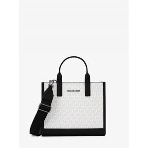 마이클코어스 쿠퍼 탑 지퍼 크로스바디 스트럭처드 토트 - MK 시그니처 37R6LCOT3B3535 브라이트 화이트