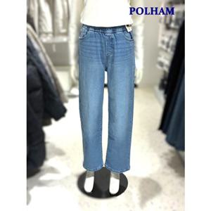 [폴햄]여성 약기모 밴딩 세미와이드 데님 팬츠 PHG1DP2063 -US