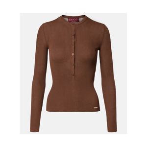 구찌 리브 니트 코튼 헨리 셔츠 P01119187