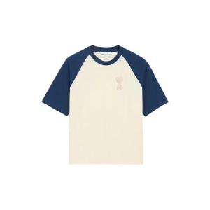 AMI Paris 투톤 크로셰 패치 티셔츠 E26UTS379726