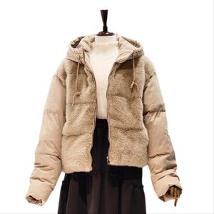 [나인스텝]퍼배색 후드 패딩 점퍼 N25NJ5440