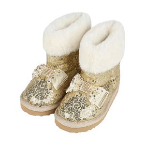 프렌치캣 (Q56DG3031Y3) 골드 스팽글 어그 부츠