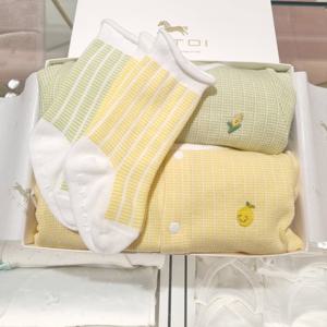 (에뜨와) (07T11791V) (쌍둥이출산백일선물)플리티바디수트양말세트(그린옐로우) (유아/출산/백일/돌선물/조카선물)