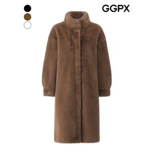 [GGPX]하이넥 베이직 페이크 퍼 코트 (GPCCT009F)
