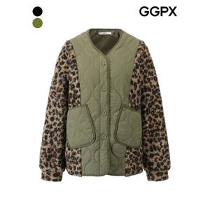 [GGPX]레오파드 퍼 소매 퀼팅 점퍼 (GPCJP013F)