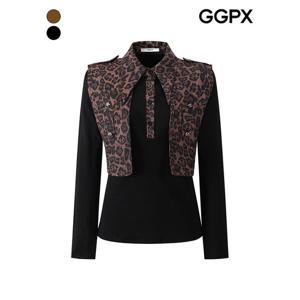 [GGPX]카라넥 레오파드 반오픈 티셔츠 (GPCTS014F)