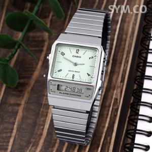 카시오 AQ-800E-3A 빈티지 복각 디자인 아나디지 캐쥬얼 남녀공용 메탈 시계 d