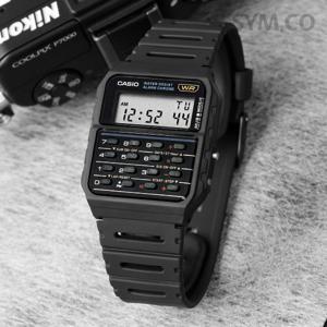 카시오 CA-53W-1Z 데이터 뱅크 레트로 디지털 계산기 남자 우레탄 시계 d