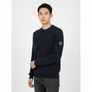 스톤아일랜드 7615550D8  와펜 로고 패치 코튼 니트