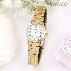 카시오 LTP-V002G-7B2 데일리 심플 금장 정장 여자 메탈 시계 d