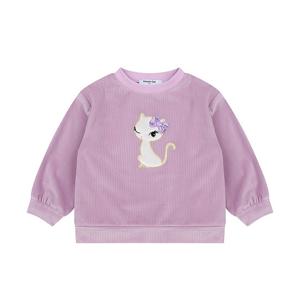 [프렌치캣(백)]연보라 밍크 골지 맨투맨  (Q55DDT270N)