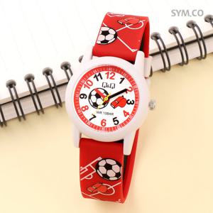 큐앤큐 V22A-010VY 학습에 좋은 축구공 캐릭터 어린이 아동 우레탄 시계 d