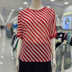 [조이너스]여성 브랜드 25신상 라운드 여름 쉬폰 티셔츠 JAFU6WR