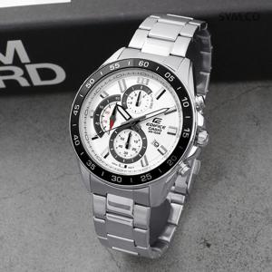 에디피스 EFV-550D-7A 크로노그래피 화이트 맨즈 스포츠 정장 남자 메탈 시계 d