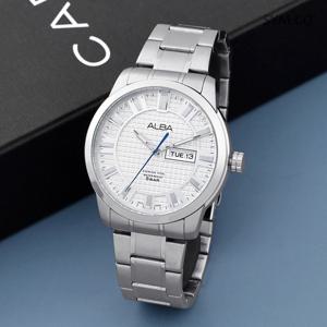 알바 AV3271X1 모던 슬림 데이데이트 아날로그 정장 남자 메탈 시계 d