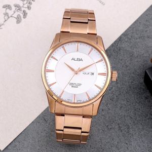 알바 AV3322X1 모던 슬림 데이데이트 아날로그 캐쥬얼 정장 남자 메탈 시계 d