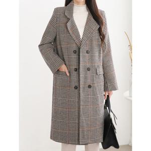 [모리스커밍홈]포멀 체크 더블 울 롱 코트_M2210CT601D_L2