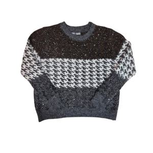 [르니앤맥코이(여성)]스팽클 배색 무늬 라운드 니트티(MN01KN722FJY)