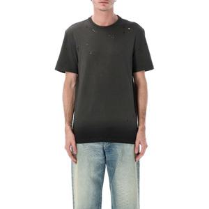 골든구스 하트 디스트레스드 홀 크루넥 티셔츠 GMP01220P002363