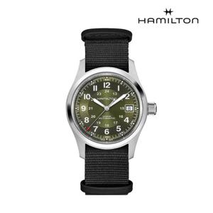 [해밀턴][공식] 해밀턴 카키필드 오토 38mm 그린 다이얼 나토스트랩 시계 H70455960