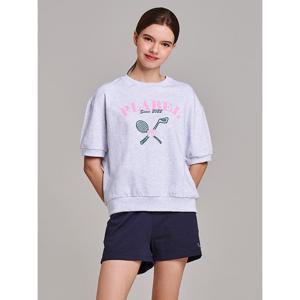 [플레이블]P_LABEL 레터링 반팔 스웨트 셔츠 MO4ME421